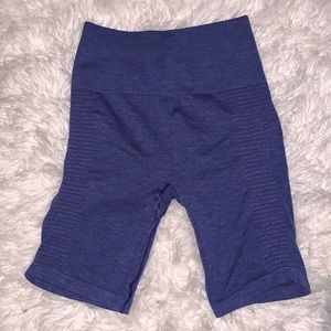 ALPHALETE BLUE BIKER SHORTS